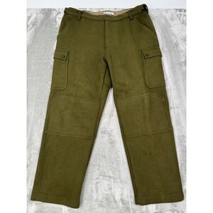 Columbia 100% Wool Cargo Pants Mens 40x32 Army Green Field Double Knee Hunting